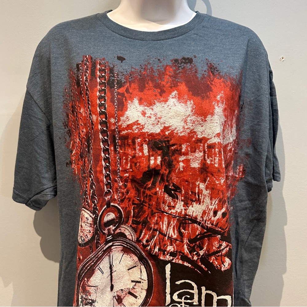 Lamb of God Graphic T-Shirt Blue/Grey Band Tee Large NWOT - Picture 3 of 6